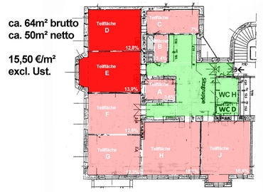 Büro  zur Miete in Wien, Liniengasse 2A, 64 m²
