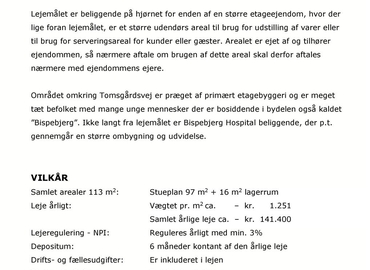 Butik til leje på Tomsgårdsvej 83, 2400 København NV - 113 m² | Foto 1 - Lokalebasen.dk