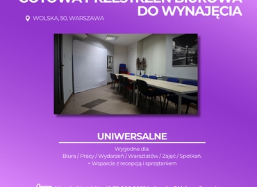 Sala konferencyjna do wynajęcia w Warszawa Wola