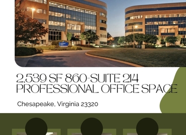 2539 m² Business office available to rent in Chesapeake, VA, Greenbrier Circle 860, 23320  - 0 | MatchOffice.com