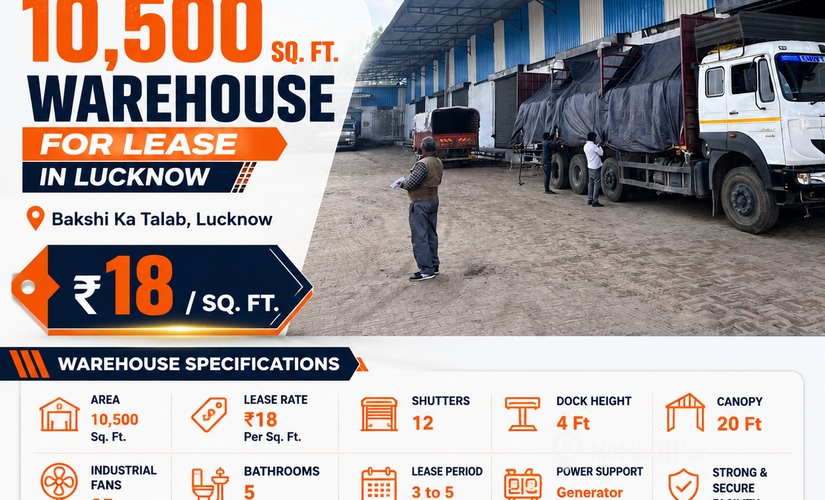 1000 m² Warehouse storage for rent in Lucknow, Navi Kot Nandana (226201) - 0 | MatchOffice