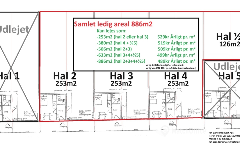 253 m² Workshop space up for rent in Odense SO, Herluf Trolles Vej 100 (5220) - 1 | MatchOffice