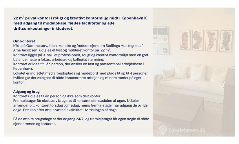 Kontor til leje på Gammeltorv 6, 1457 København K - 22 m² | Foto 4 - Lokalebasen