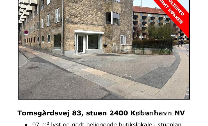 113 m² Commercial shop for rent in Copenhagen NV, Tomsgårdsvej 83 (2400) - 0 | MatchOffice.com