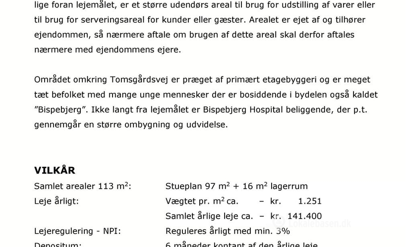 Butik til leje på Tomsgårdsvej 83, 2400 København NV - 113 m² | Foto 1 - Lokalebasen.dk
