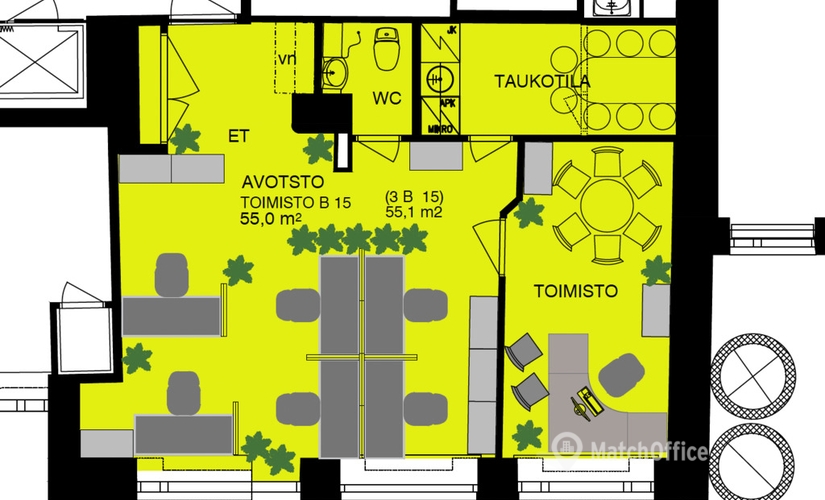 55 m² Commercial office for rent in Tampere, Kauppakatu 3, 33200 - 1 | MatchOffice.com