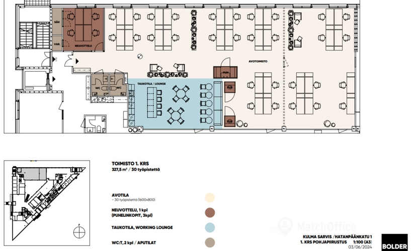 Vapaat toimistotila - Tampere, Hatanpäänkatu 1, (33100)  - 1 | MatchOffice.fi