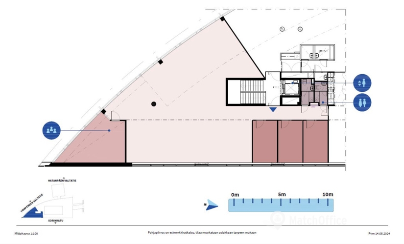 Vapaat toimistotila - Tampere, Hatanpään valtatie 20, (33100) - 2 | MatchOffice