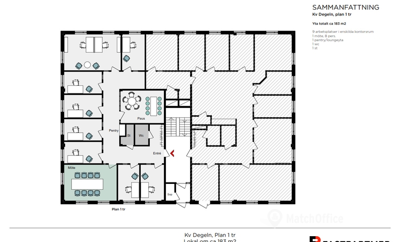 Kontorsplatser(Yta:405 m²)	att hyra i Nytorpsvägen 24, 183 71 Täby. Bra val | MatchOffice.se