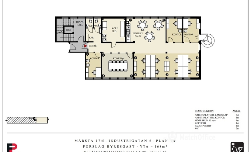 Kontorsplatser(Yta:167 m²)	för uthyrning i Arlandastad, Industrigatan 6, 195 60 Sigtuna. Fullt utbud av faciliteter | MatchOffice.se