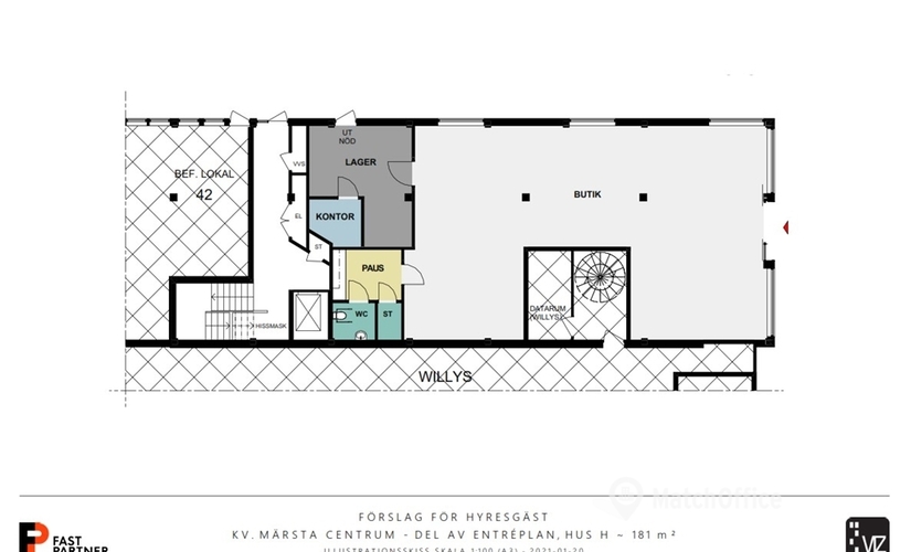 Butik(Yta:180 m²) för uthyrning i Nymärsta torg 5, 195 30 Sigtuna. Endast från verifierade hyresvärdar | MatchOffice.se