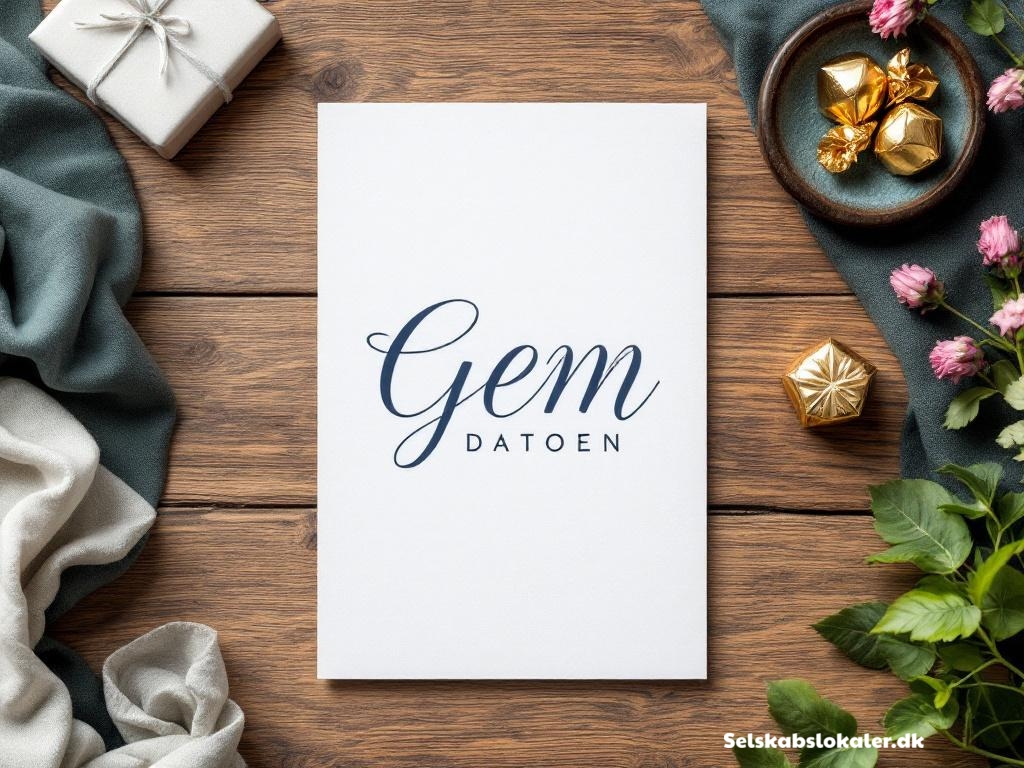 Eksempel på Save the Date kort