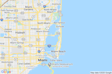 Miami Beach, FL Map