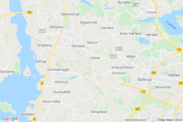 Veksø Sjælland Kort